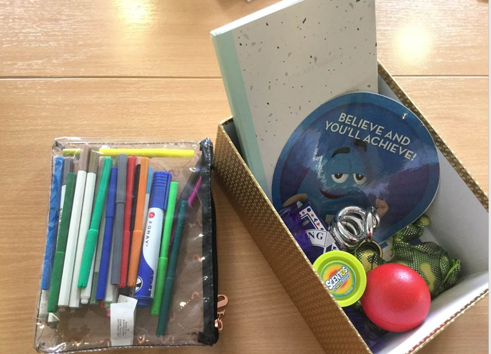 Example of patient's 'calm box'