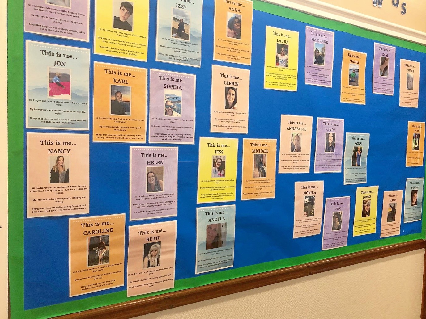 Example of 'Getting to know each other' board