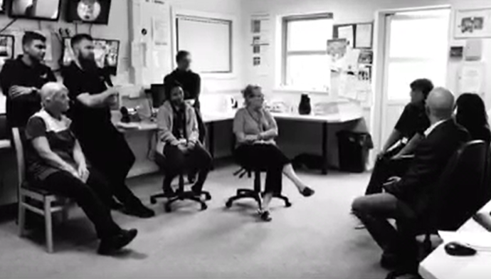 A ward 'safety huddle' meeting
