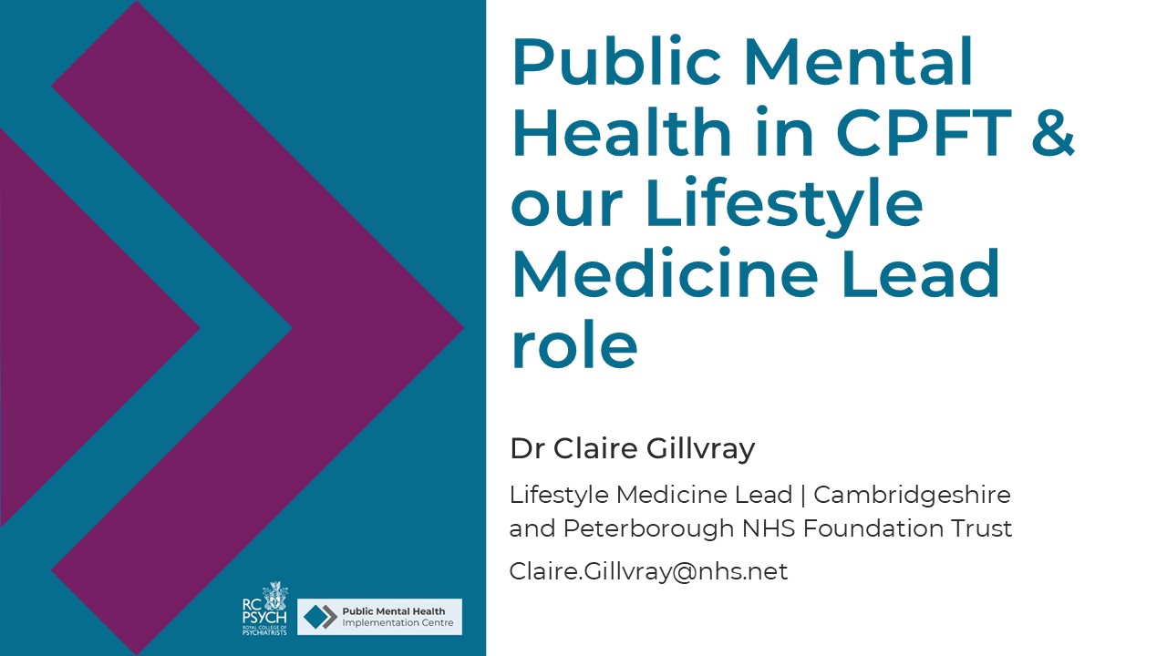 YouTube video from PMHIC launch event featuring talk by Dr Claire Gillvray