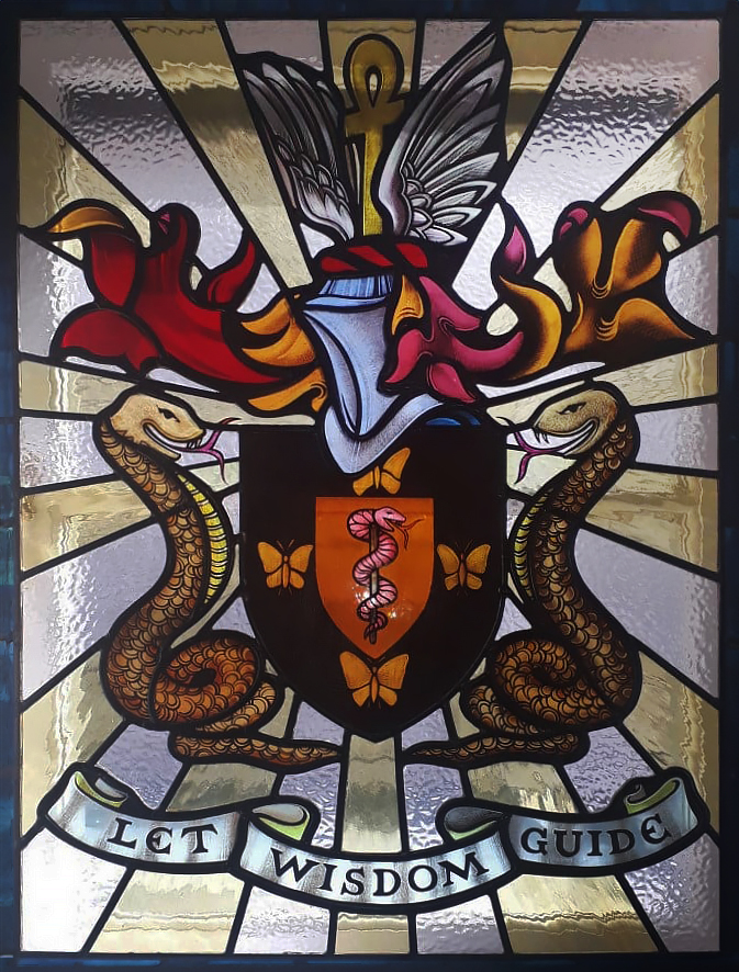 RCPsych Coat of Arms in stained glass