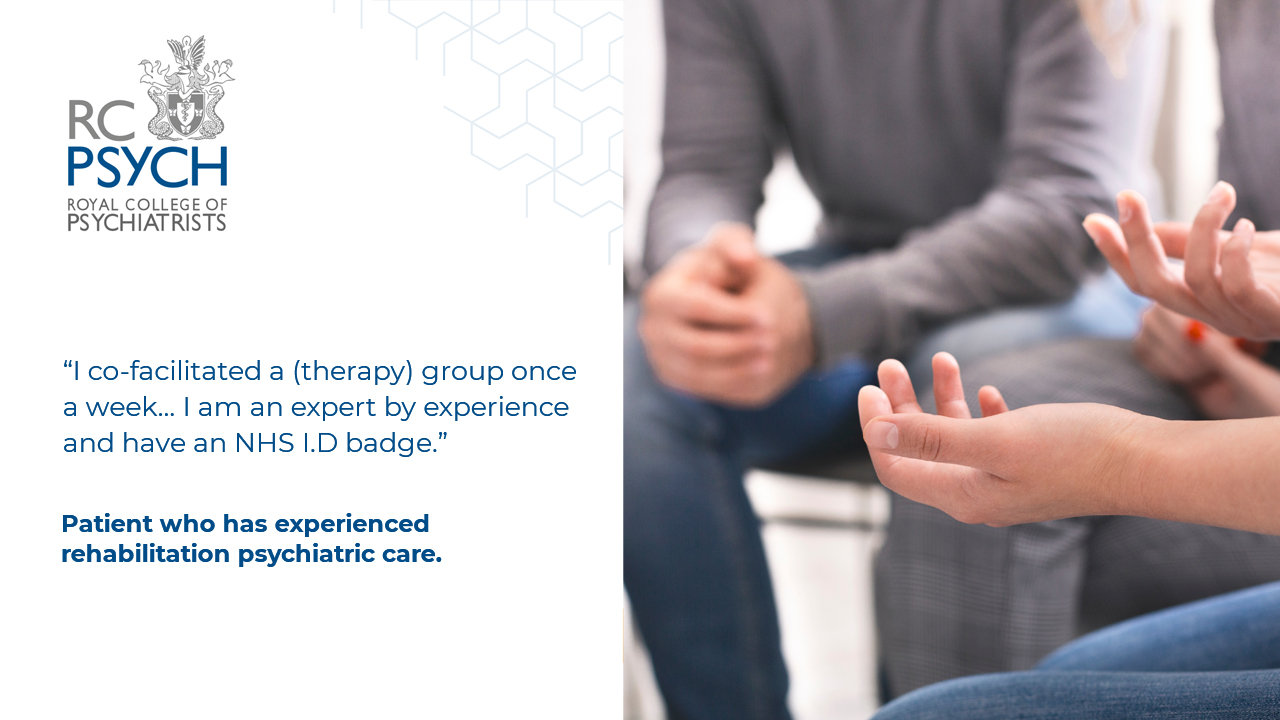 Coproduction I co-facilitate a therapy group