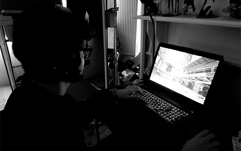 Man playing video games Man playing video games