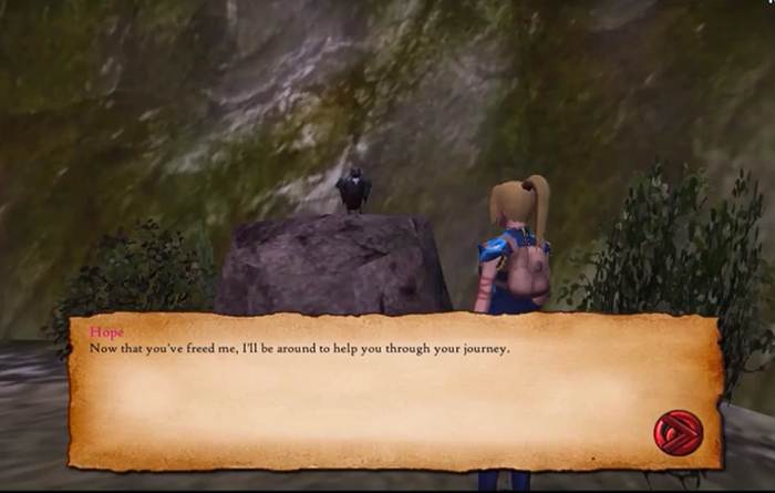 One quest involves freeing a tui bird, which symbolises hope within the plot