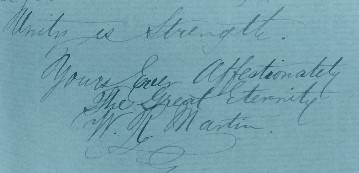 Williams Martin’s greeting and signature, in letter to Queen Victoria. Reproduced with permission from Bristol Archives