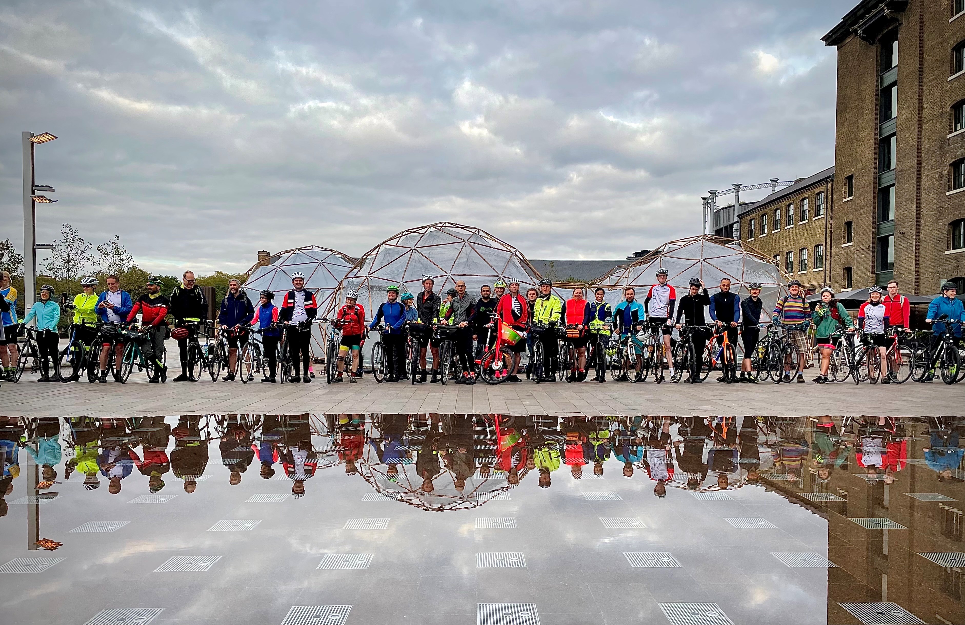Catriona Mellor and fellow cyclists before Ride for their Lives