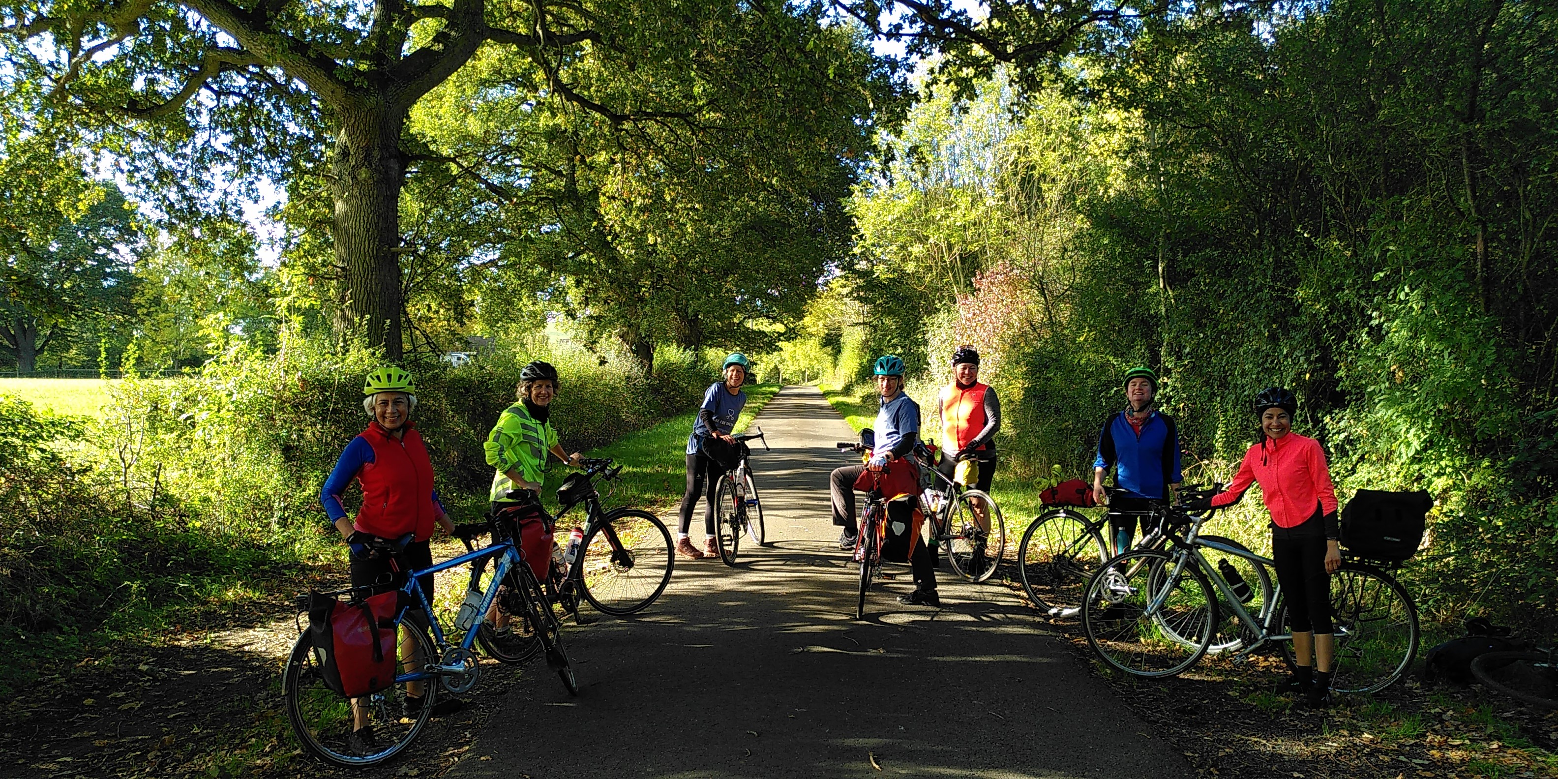 Catriona Mellor and fellow cyclists on day 2 of her trip from London to Glasgow for COP26